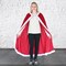 Skeleteen Red Velvet Santa Cape - Long Red Velour Hooded Cloak with White Fur Trimming Christmas Holiday Santa Claus and Mrs Claus Costume Robe with Hood - For Adults and Kids